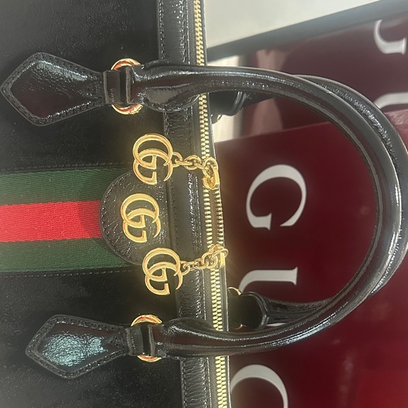 Gucci Black Suede Boston Bag top handle/Crossbody - Picture 6 of 16